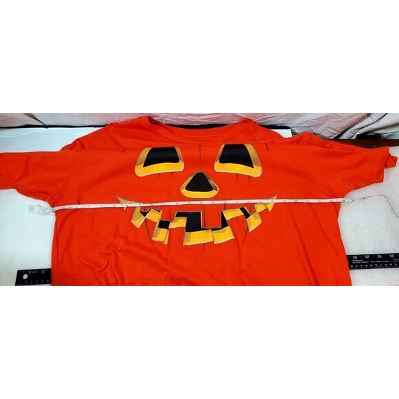 Way To Celebrate Halloween Pumpkin Tee Mens Large Orange Knit Short Sleeve - Picture 4 of 4
